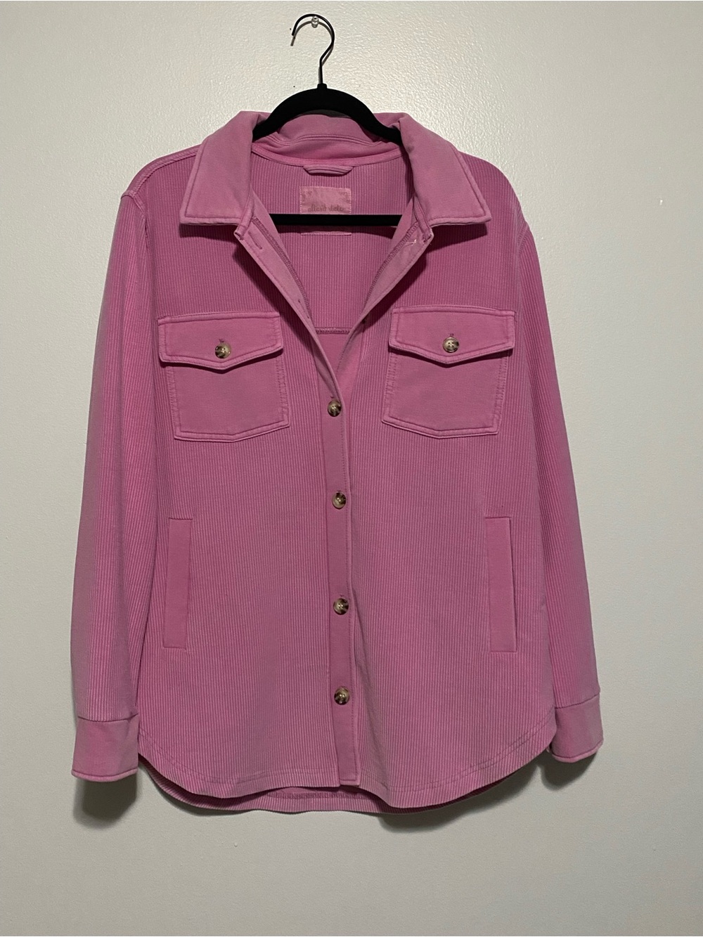 Altar'd State Pink Button-Up Shacket with Chest Pockets